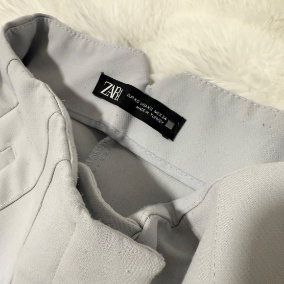 ZARA Blue High Waisted Trousers Pants - Picture 4 of 6